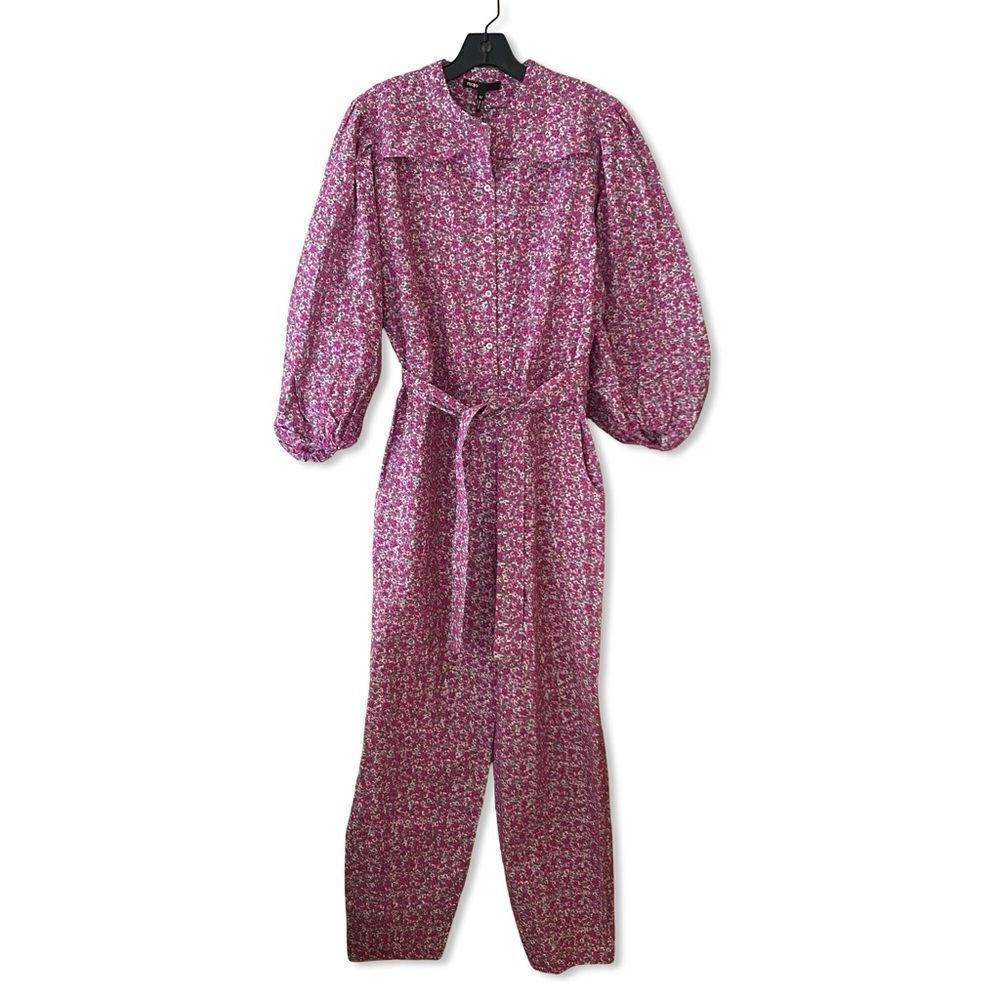 Maje Pink Floral Jumpsuit eyelet cotton one piece $565 NWT 42 XL - Picture 10 of 13